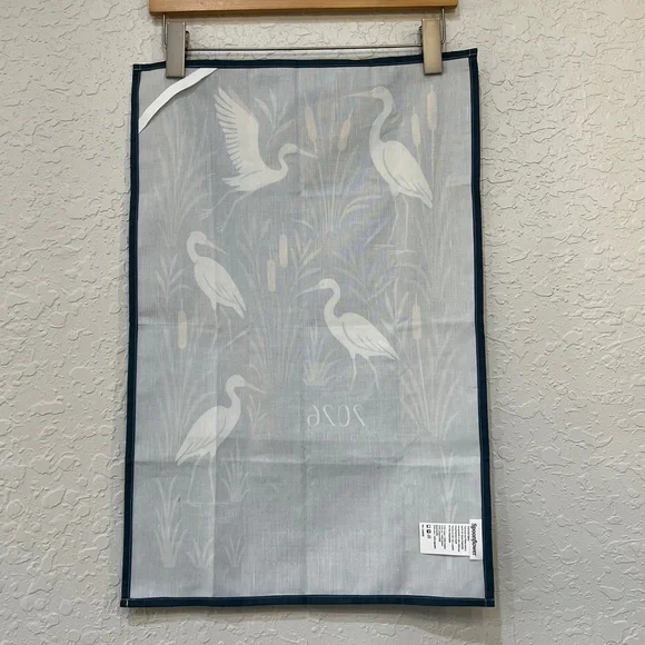 Spoonflower 2026 Heron Calendar Tea Towel Linen Cotton Wall Hanging - Picture 7 of 7